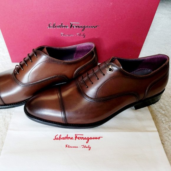 Authentic Salvatore Ferragamo Africa Gancini Cap Toe Oxford Shoes main image 8